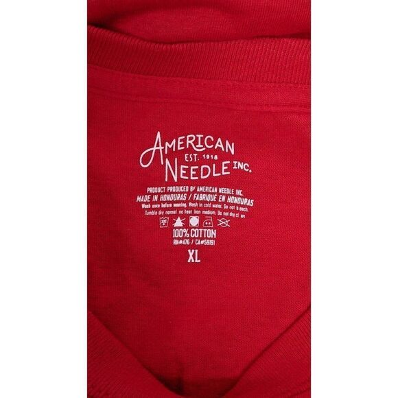 American Needle Womens Size XL Red Crew Neck Short Sleeve Pullover T Shirt - Picture 6 of 6
